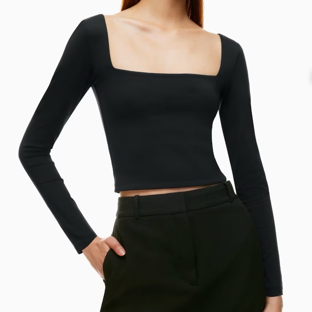 Aritzia Black Long Sleeve Bodysuit